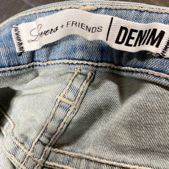 Lovers + Friends Ricky Mid -Rise Skinny Jeans Distressed Faded Step Hem Blue Siz - Picture 13 of 15